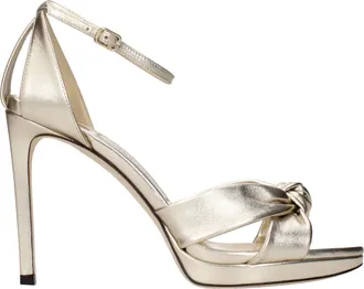 Jimmy Choo London Gold Leather Platform Womens Sandals