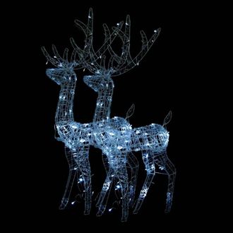 Berkfield Home Acrylic Reindeer Christmas Decorations 2 pcs 120 cm Cold White