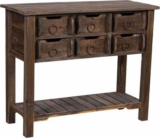 Wanderlust Deco Recibidor de madera 6 cajones 105x45,5x82h cm