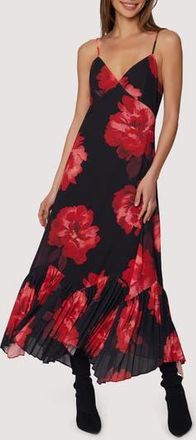 Lost + Wander Scarlet Melody Midi Dress in Black Red Floral at Nordstrom Rack, Size X-Small