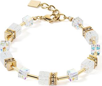 Coeur de Lion Geocube Iconic Nature Bracelet in Gold White at Nordstrom, Size 8.75