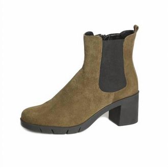 The Flexx Up N Out Too Block Heel Booties In Olive