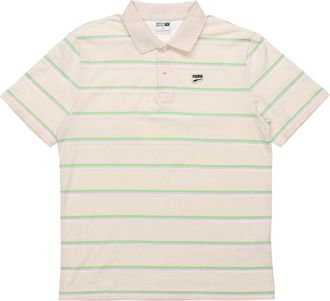 Puma Downtown Stripe Polo Tee Shirt Beige 599781-75