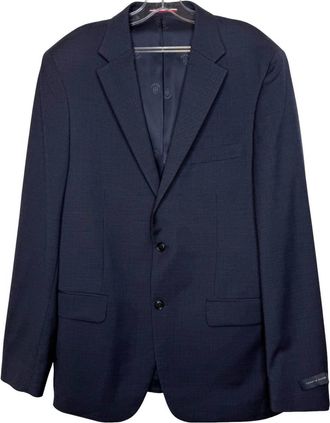 Tommy Hilfiger Mens Wool Stretch Fit Blazer In Blue