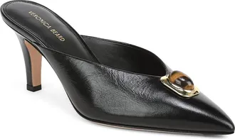 Veronica Beard Cabochon Leather Pointed Toe Mule in Black at Nordstrom, Size 8.5