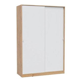 Calicosy Armario 2 puertas correderas efecto madera y blanco h200 cm
