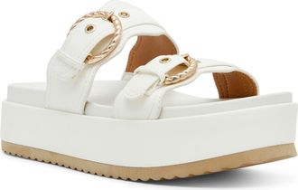 Dolce Vita Serpent Platform Slide Sandal in White Smooth at Nordstrom Rack, Size 9.5
