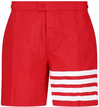 Thom Browne Red 4-Bar Fabric Shorts