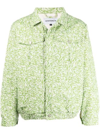 Carne Bollente abstract-print button-down jacket - Green