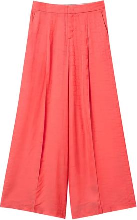 Twin-Set Pantaloni a palazzo Oval T jacquard - Rosa