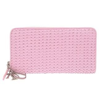 Dior Pink Leather Long Wallet (Bi-Fold) (Pre-Owned)