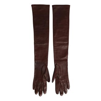 Dolce & Gabbana Guantes hasta el codo - Accessories - Mujer - Marr&oacute;n - ONE SIZE