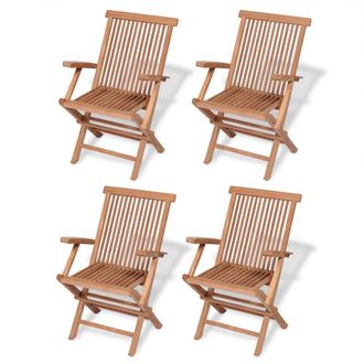 Berkfield Home Beautiful 5 Piece Garden Dining Set Solid Teak Wood in Brown