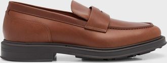 Loro Piana Mens Travis Leather Penny Loafers