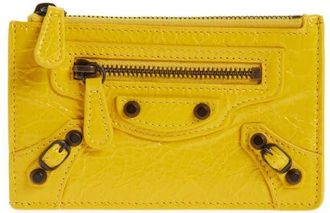 Balenciaga Le City Leather Card Case in 7014 Marge Yellow at Nordstrom