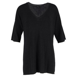 Joseph Knit V-neck Jumper in Black Lurex