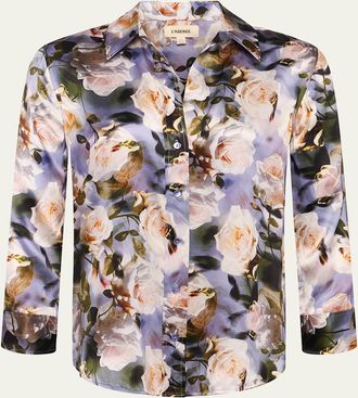 L'agence Dani Floral Silk Blouse