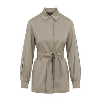 Max Mara Light Jackets, female, Beige, Size: XS Agenzia Sahariana Jacket