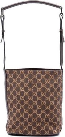 Gucci Pre-owned Shoulder Bags, female, Brown, Size: ONE SIZE Pre-owned Canvas Shoulder Bag