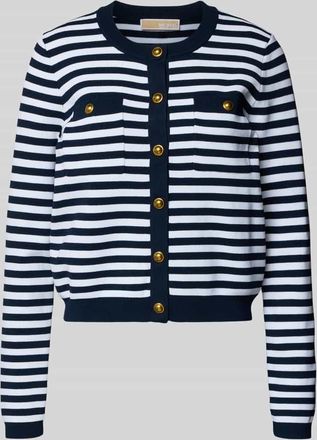 Michael Kors Strickjacke mit Rundhalsausschnitt und Knopfleiste in Marine, Gr&ouml;&szlig;e XL