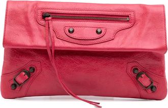 Balenciaga 2012 Lambskin Motocross Classic Envelope clutch bag - women - Lambskin - One Size - Pink