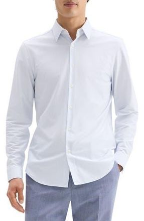 Theory Sylvain Pinstripe Button-Up Shirt in Wht/clrsky at Nordstrom Rack, Size Large