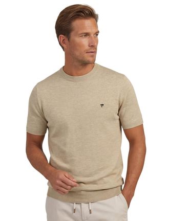 Fynch-Hatton Beige T-shirt Fynch Hatton ronde hals wijde fit