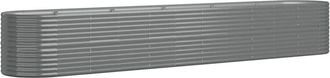 vidaXL Garden Raised Bed Galvanised Steel 440x80x68 cm Grey Vidaxl