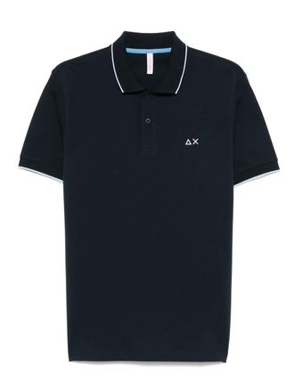 Sun 68 Poloshirt met geborduurd logo - Blauw