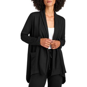 Splendid Supersoft Knit Drape Jacket in Black at Nordstrom Rack, Size X-Small