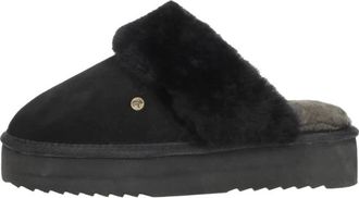 Warmbat Flurry Plateau - Dames - Pantoffels - Zwart - 40 EU - Wol - Schoenen