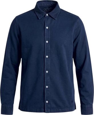 Bl'ker Blker - Carbon Brushed Suffolk Shirt - Heren - Overhemden - Blauw - Maat: M Katoen