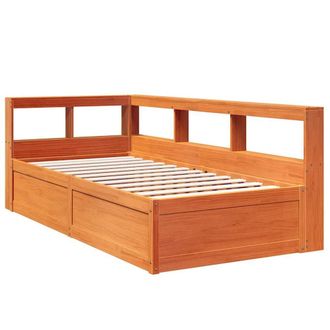 Berkfield Home Decorative Bookcase Bed without Mattress Wax Brown 90x200cm Solid | Size: 90x200 cm