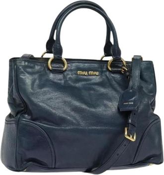Miu Miu Pre-owned Handbags, female, Blue, Size: ONE SIZE Pre-owned Leather Handbag