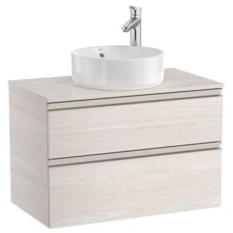 Roca Roca - Mueble Base De 2 Cajones Para Lavabo De Sobre Encimera Central The Gap Color: Fresno N&oacute;rdico - Medidas: 805x460x537 Mm