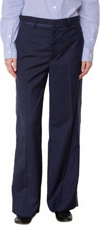 WE-AR4 Tuxedo Wide Leg Trouser In Navy Check