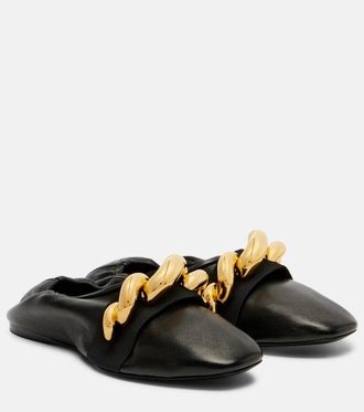 Alaia Jewel embellished leather ballet flats