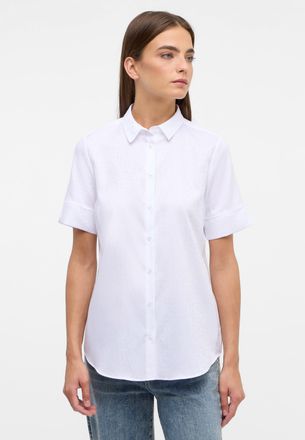 Eterna Hemdbluse ETERNA REGULAR FIT, Damen, Gr. 38, weiss (wei&szlig;), 100% Baumwolle, Blusen Hemdbluse, NON IRON (b&uuml;gelfrei)