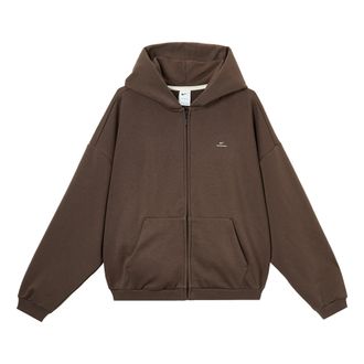 Nike Therma Fit Solo Swoosh Brushed Full Zip Hoodies Asia Sizing Brown IO3690-237