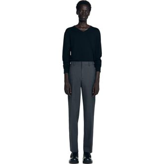 Sandro Virgin wool suit trousers in Heather Charcoal at Nordstrom, Size 4233 Eu