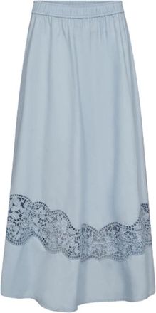 Mos Mosh Maxi Rok - Dames - Maxi Rokken - Blauw - S - Rokken