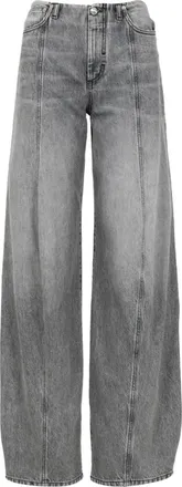 Sportmax Wide Jeans - Dames - Loose Fit Jeans - Grijs - W28 - Katoen - Jeans