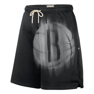 Nike Brooklyn Nets Standard Issue Fleece Shorts Black White IQ1456-010