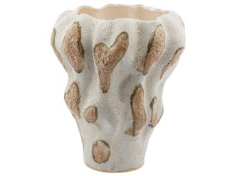 Schubiger M&ouml;bel Vase Mohnkapsel Weiss Caramel H: 42 cm