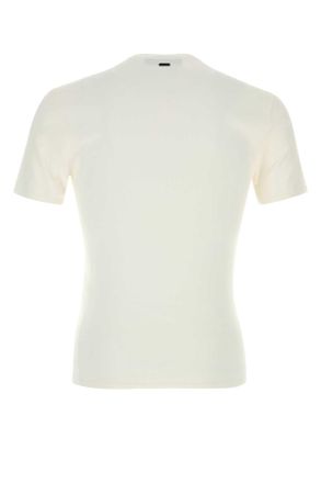 Gucci Mens White Knit T-Shirt Viscose Mix T-shirts And Polos
