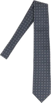 Brioni Geometric Silk Necktie - Gray