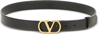 Valentino Garavani Cintura in pelle con fibbia VLogo - Nero
