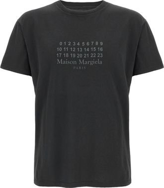 Maison Margiela Flamed Katoenen T-shirt - Dames - T-shirts - Zwart - XS - Katoen - Tops