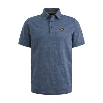 PME Legend Tops, Heren, Blauw, M, Short Sleeve Polo Jacquard Jersey