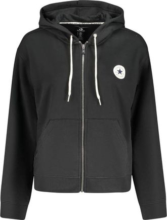 Converse Signature Full-Zip Hoodie - Dames - Vesten met rits - Zwart - L - Katoen - Hoodies & sweatvesten